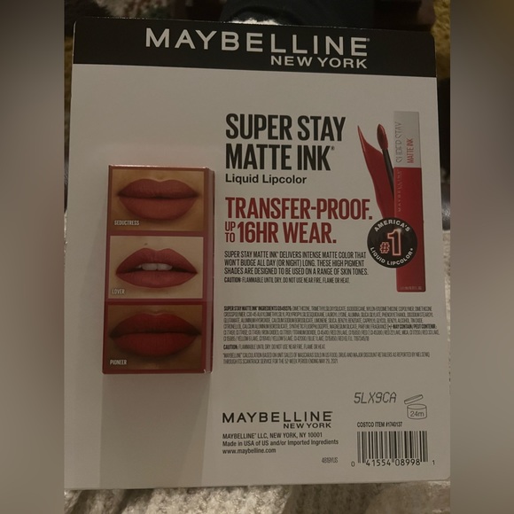 MAYBELLINE NEW YORK SUPER STAY MATTER INK, 3 lipstick seductress, lover, pioneer - Picture 2 of 2